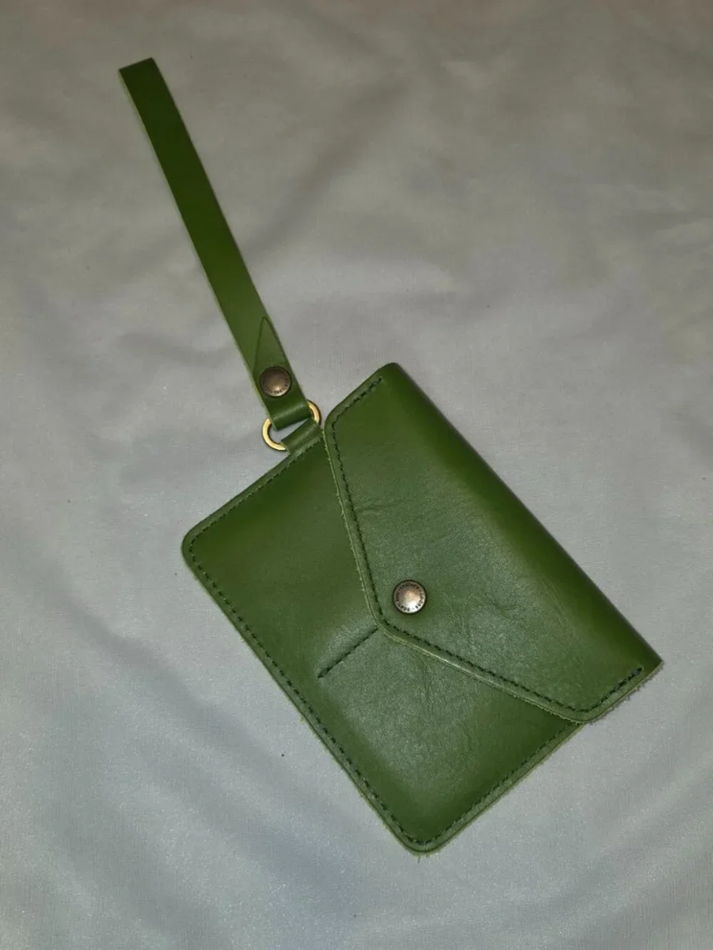 Portland Leather Goods Passport Wristlet Green Apple